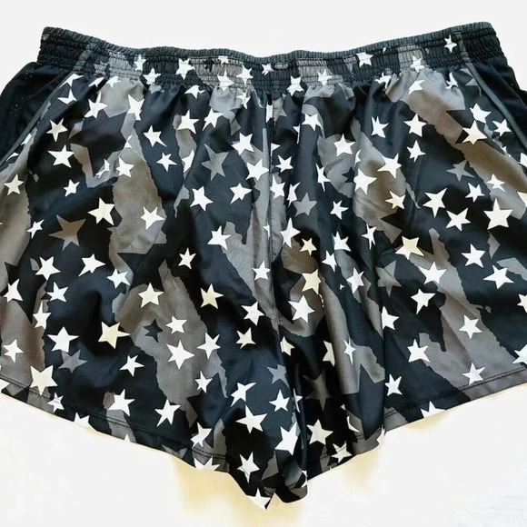 NWT NIKE Women Dry Fit Drawstring Lining Black/Green Stars Running Shorts Sz 2X - Picture 2 of 4